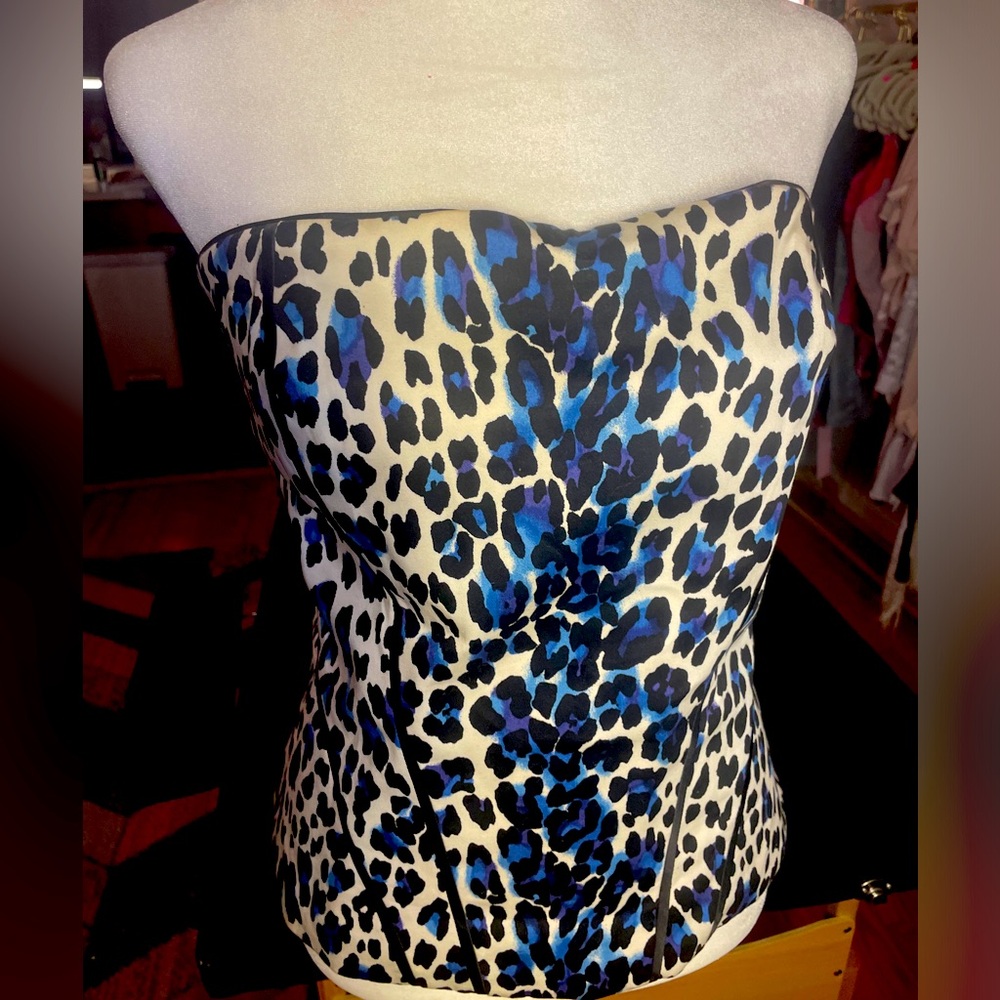 WHBM White House Black Market Women's Bustier Leopard Size 14